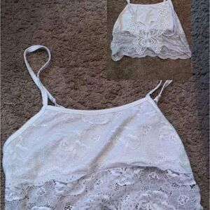 White Lace Crop Top